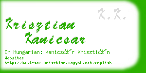 krisztian kanicsar business card